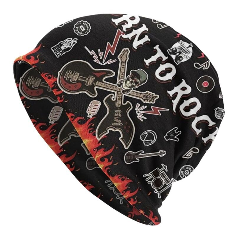 (Beanies Hat-21)Power Of Rock N Roll Pipo Lippalakki Unisex Talvi Lämmin Bonnet Femme Neulotut Hatut Ulkoilu Ski Heavy Metal Music Skullies Pipot Lippikset hinta ja tiedot | Naisten päähineet | hobbyhall.fi