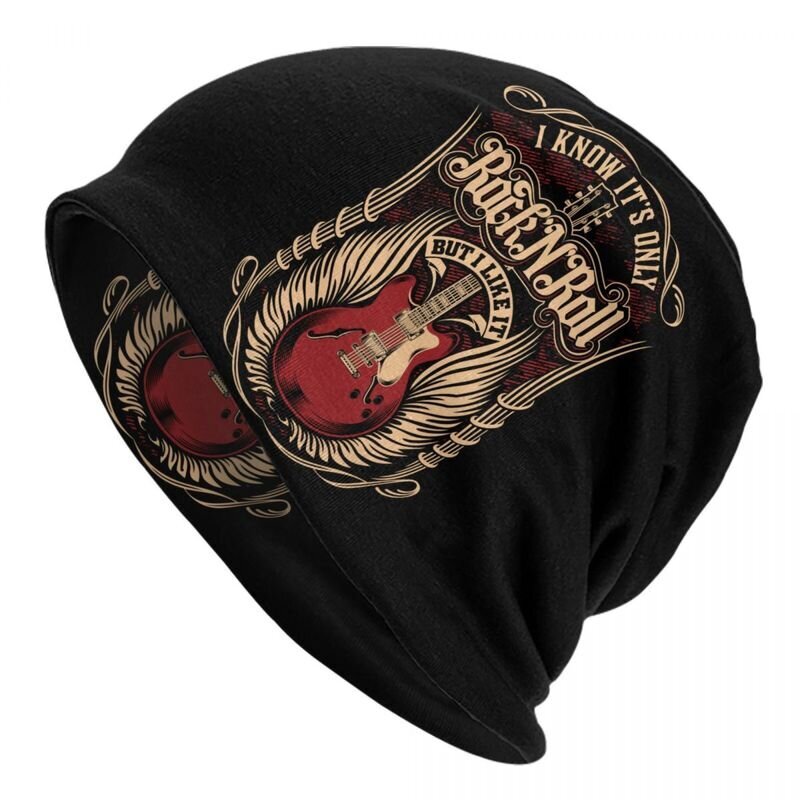 (Beanies Hat-4)Power Of Rock N Roll Pipo Lippalakki Unisex Talvi Lämmin Bonnet Femme Neulotut Hatut Ulkoilu Ski Heavy Metal Music Skullies Pipot Lippikset hinta ja tiedot | Naisten päähineet | hobbyhall.fi