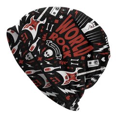 (Beanies Hat-23)Power Of Rock N Roll Pipo Lippalakki Unisex Talvi Lämmin Bonnet Femme Neulotut Hatut Ulkoilu Ski Heavy Metal Music Skullies Pipot Lippikset hinta ja tiedot | Naisten päähineet | hobbyhall.fi