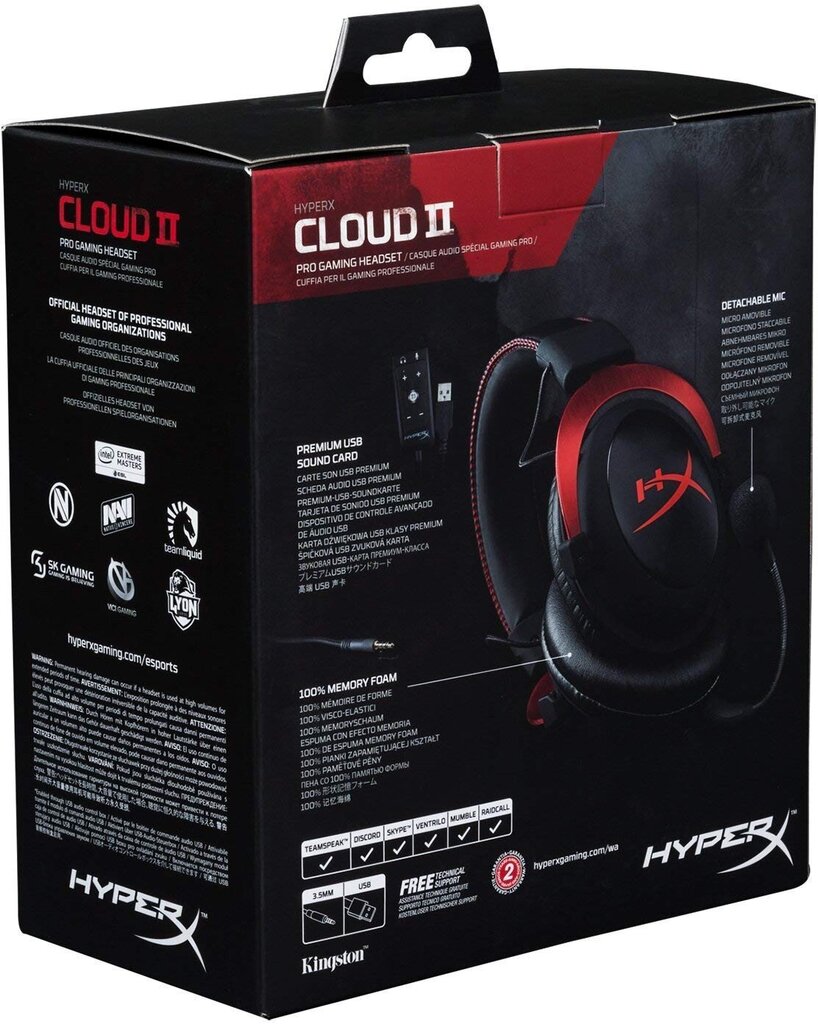 HyperX Cloud II Red 7.1 hinta ja tiedot | Kuulokkeet | hobbyhall.fi