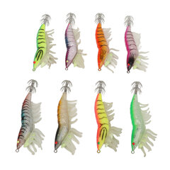 8 kpl Shrimp Lures Luminous Silicone Realistic Sound Beads Shrimp Baits for Squid Octopus 3.0 hinta ja tiedot | Kalanrehu | hobbyhall.fi