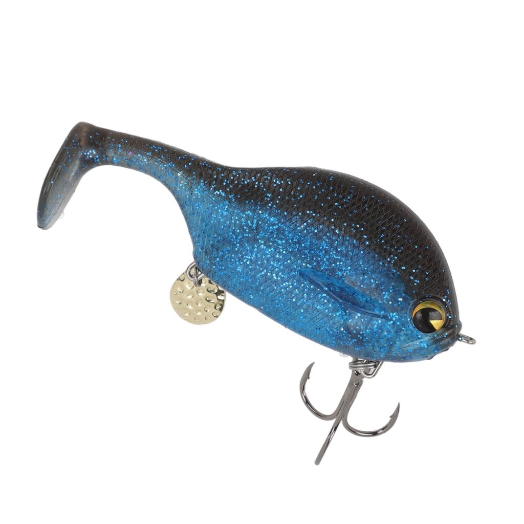 Lure Soft Bait PVC Joustava Vivid Motion Pehmeä syötti paljetilla Sea Water Rivers Blue Blackille hinta ja tiedot | Kalanrehu | hobbyhall.fi