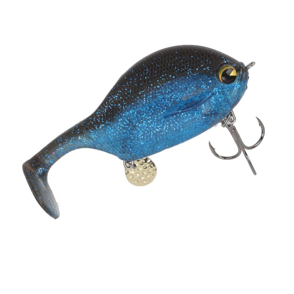 Lure Soft Bait PVC Joustava Vivid Motion Pehmeä syötti paljetilla Sea Water Rivers Blue Blackille hinta ja tiedot | Kalanrehu | hobbyhall.fi