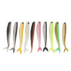 10 kpl Soft Lures Fishtail Design Dual Color 2,6g 8,5cm Silikonikalastusvälineet Viehekalastussyötti ulkokäyttöön hinta ja tiedot | Kalanrehu | hobbyhall.fi