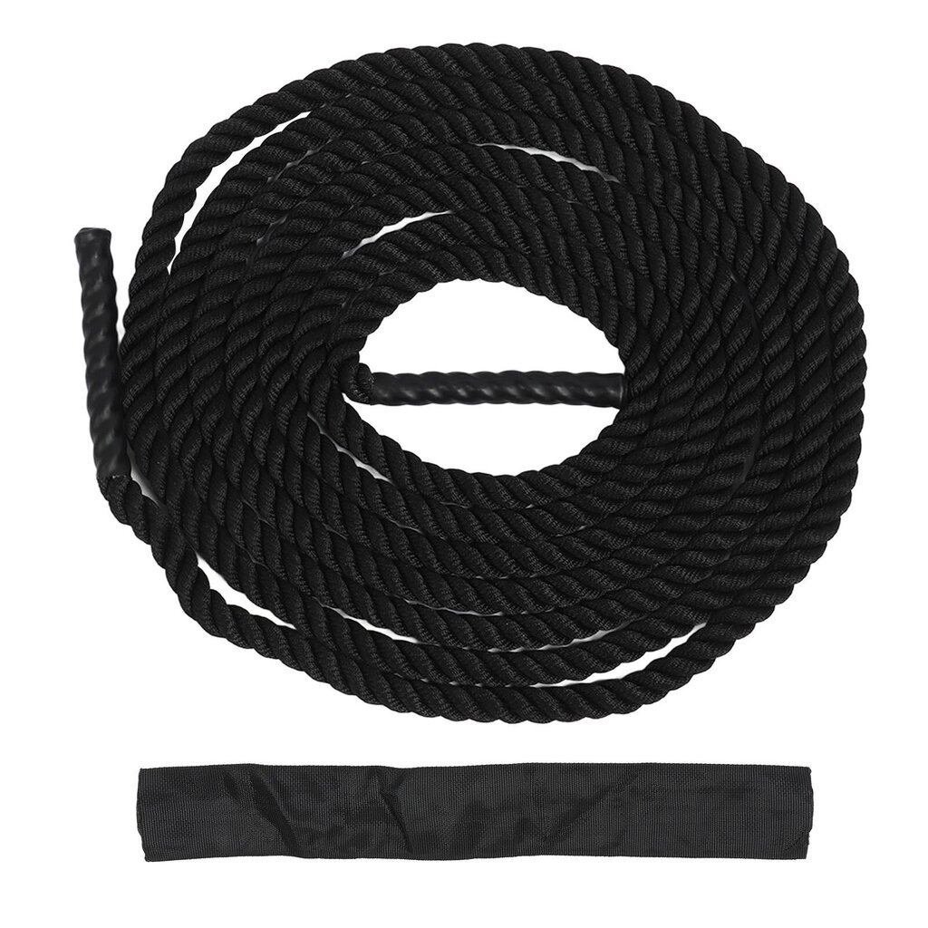 Power Battle Rope Black Lightweight Basics Battle Exercise harjoitusköysi ulkokäyttöön voimaharjoitteluun 15m/49.2ft hinta ja tiedot | Kuntokeskukset | hobbyhall.fi