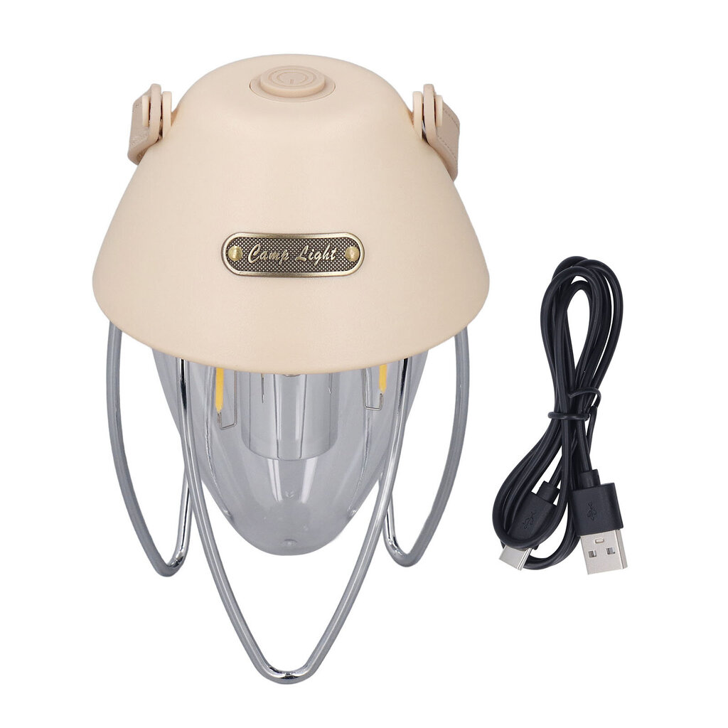 Kannettava telttavalo 3 valotilaa USB-lataus IPX4 Vedenpitävä LED Camping Light Telttalyhty ulkokäyttöön Beige hinta ja tiedot | Retkilamput | hobbyhall.fi