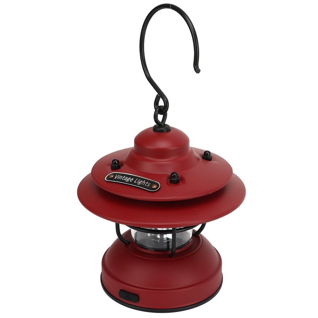 Vintage Camping Lyhty IPX4 Vedenpitävä 35?100lm LED Kannettava Retro riippuva retkeilylyhty Outdoor Camping Matte Red hinta ja tiedot | Retkilamput | hobbyhall.fi