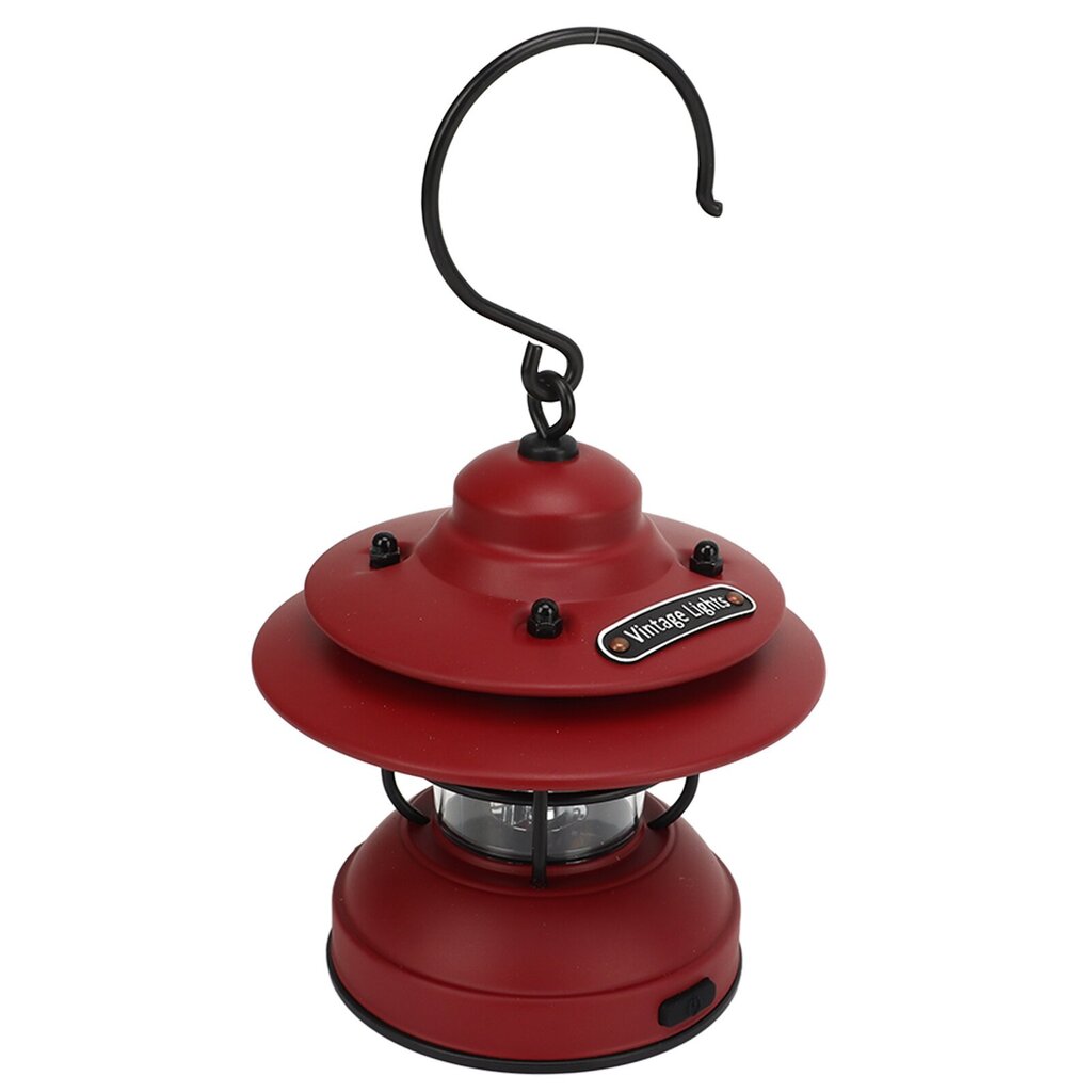 Vintage Camping Lyhty IPX4 Vedenpitävä 35?100lm LED Kannettava Retro riippuva retkeilylyhty Outdoor Camping Matte Red hinta ja tiedot | Retkilamput | hobbyhall.fi