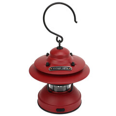 Vintage Camping Lyhty IPX4 Vedenpitävä 35?100lm LED Kannettava Retro riippuva retkeilylyhty Outdoor Camping Matte Red hinta ja tiedot | Retkilamput | hobbyhall.fi