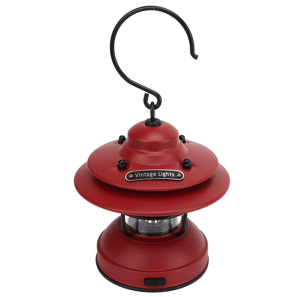 Vintage Camping Lyhty IPX4 Vedenpitävä 35?100lm LED Kannettava Retro riippuva retkeilylyhty Outdoor Camping Matte Red hinta ja tiedot | Retkilamput | hobbyhall.fi