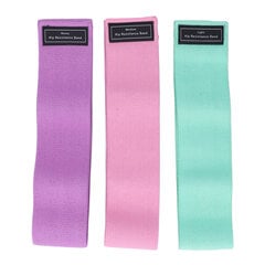 3 kpl Liikuntavastusnauhat Erittäin joustavat kannettavat harjoitusjalkanauhat lantion ja jalkojen muotoiluun C244 (Lake Blue Pink Purple) hinta ja tiedot | Kuntokeskukset | hobbyhall.fi