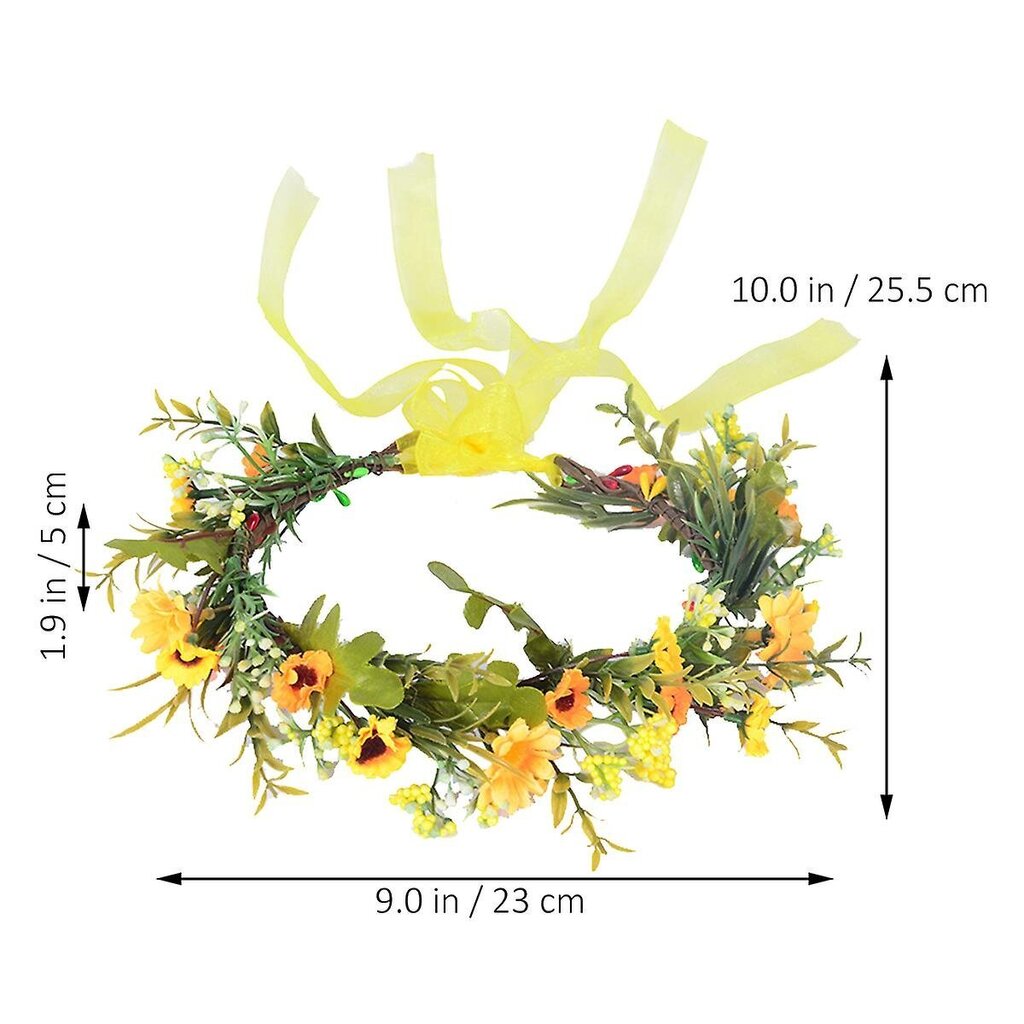 Morsiamen Auringonkukka Pääpanta Morsian Seppele Hiuspanta Häät Päähine Päähine hinta ja tiedot | Hiustarvikkeet | hobbyhall.fi