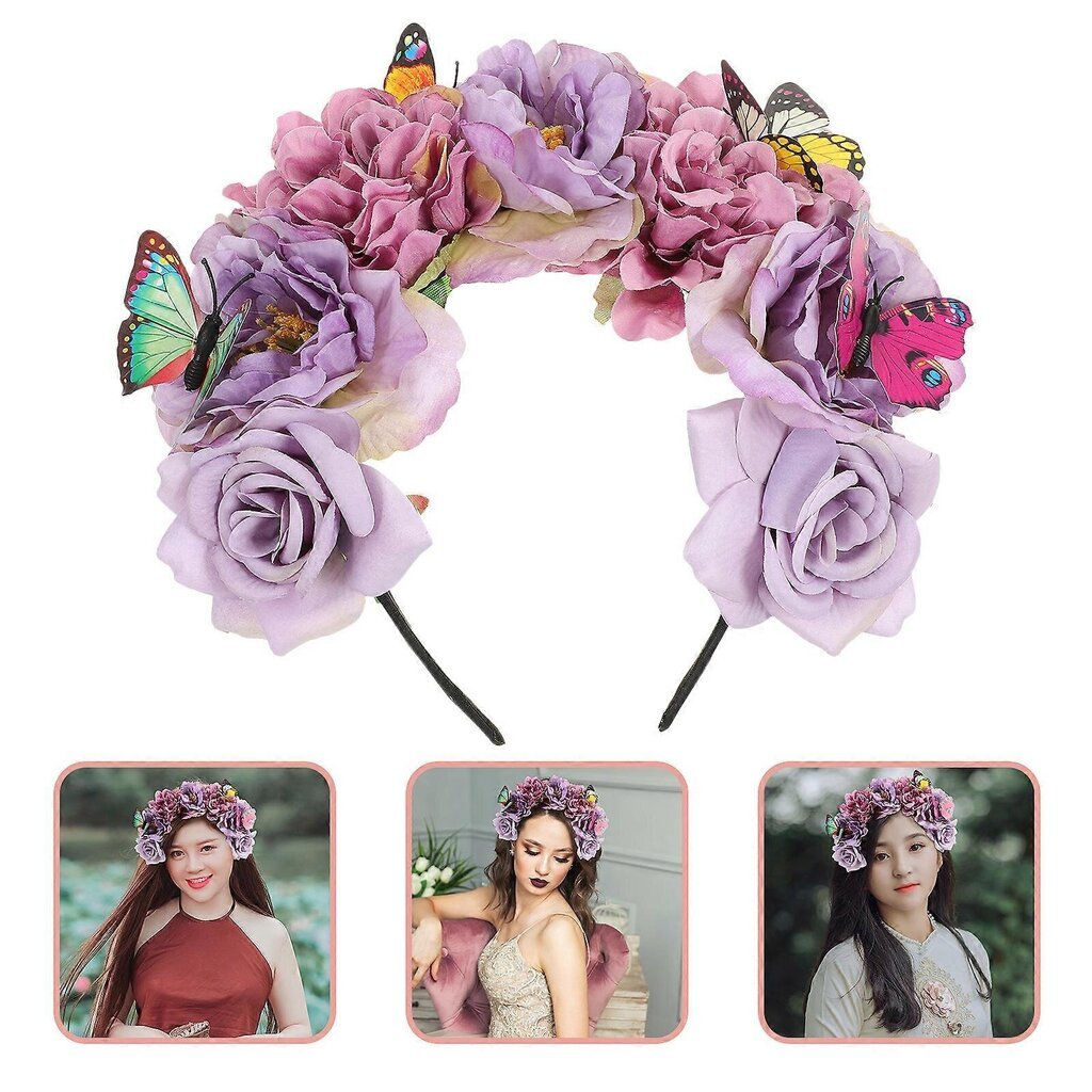 Butterfly Fascinator Päähine Perhonen Kukkainen Pääpanta Teejuhlapuku Päähine hinta ja tiedot | Hiustarvikkeet | hobbyhall.fi