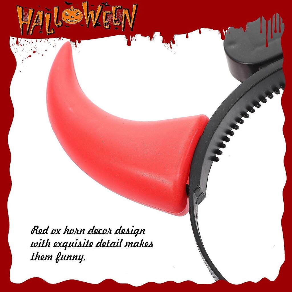 Halloween Ox Horn -Pääpanta Luminous Ox Horn Hair Luovat Hiustarvikkeet Juhlafestivaaliin hinta ja tiedot | Hiustarvikkeet | hobbyhall.fi