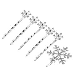 6 Kpl Crystal Snowflake -Hiusneulat Ja Rintaneula, Hopea Morsiamen Hiustarvike Naisille hinta ja tiedot | Hiustarvikkeet | hobbyhall.fi