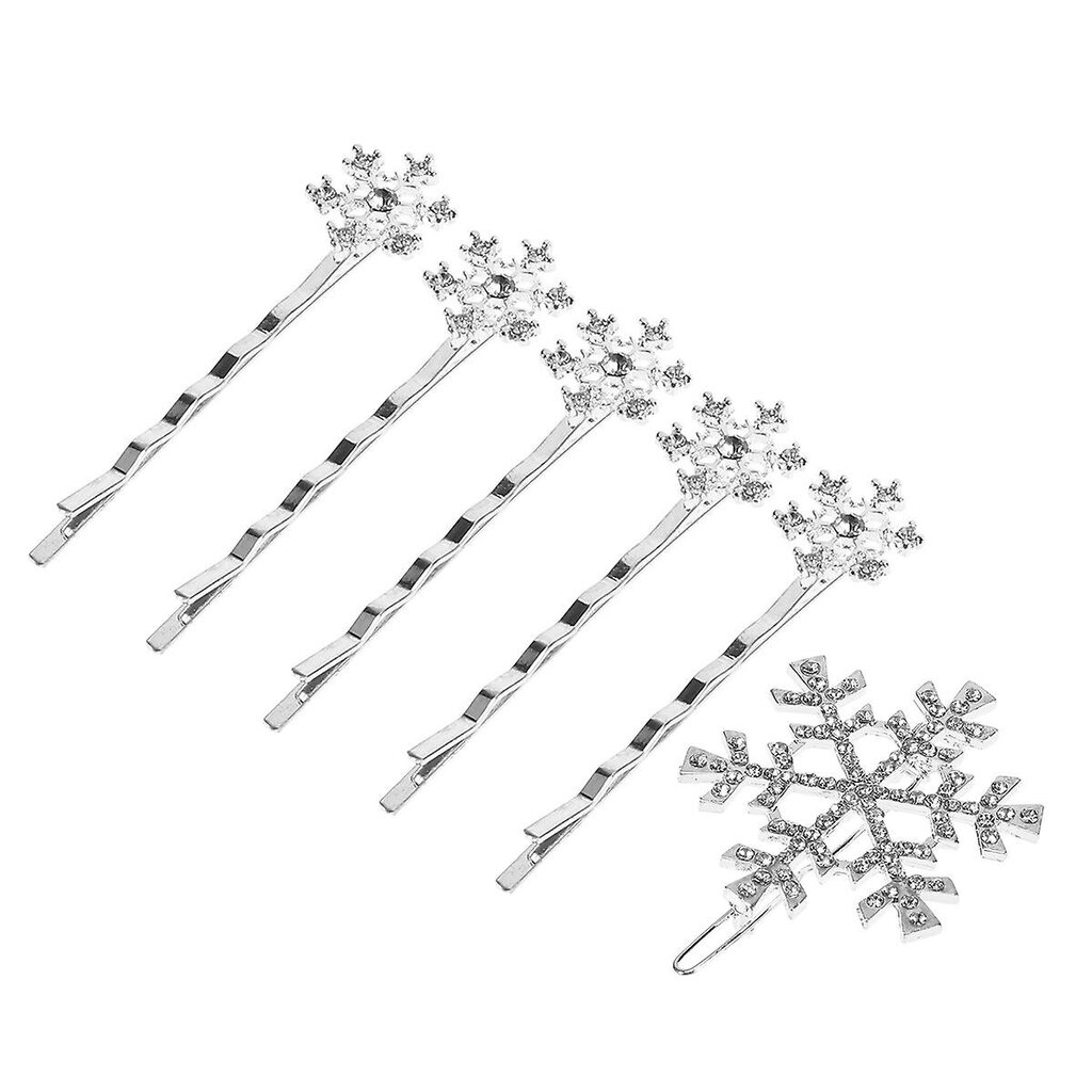 6 Kpl Crystal Snowflake -Hiusneulat Ja Rintaneula, Hopea Morsiamen Hiustarvike Naisille hinta ja tiedot | Hiustarvikkeet | hobbyhall.fi