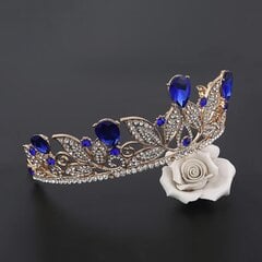 Häät Morsiamen Tiara Crown Barokkityylinen Tiara Barrettes -Hiusnauha (Sininen) hinta ja tiedot | Hiustarvikkeet | hobbyhall.fi