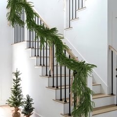 4kpl Norfolkin keinotekoiset mäntyseppeleet, Real Touch Winter Pine Garland, vihreä keinotekoinen viherseppele pöytään, vaippaan, seinään, sisätiloihin, ulkona joulukoristeisiin (4, 6 FT) hinta ja tiedot | Joulukuuset ja kranssit | hobbyhall.fi