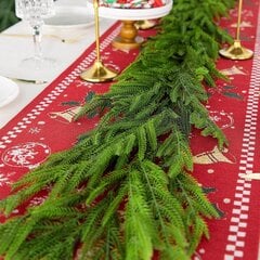 Ft Christmas Norfolk Pine Garland - Tiheä Real Touch Pine Garland Ornament - Realistinen keinotekoinen mänty viherkasvi seppeleitä joululomaan Mantle takkapöytä kodin sisustus hinta ja tiedot | Joulukuuset ja kranssit | hobbyhall.fi