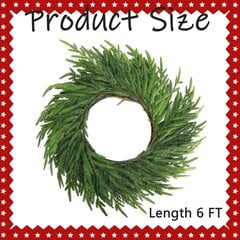 Ft Christmas Norfolk Pine Garland - Tiheä Real Touch Pine Garland Ornament - Realistinen keinotekoinen mänty viherkasvi seppeleitä joululomaan Mantle takkapöytä kodin sisustus hinta ja tiedot | Joulukuuset ja kranssit | hobbyhall.fi