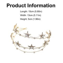 Alloy Stars Goddess Crown Pääpanta Morsiamen Päähine Tiara Hääasuste hinta ja tiedot | Hiustarvikkeet | hobbyhall.fi