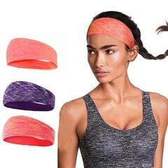 3Kpl Hiusnauhat Joustavat Hiusnauhat Hikeä Imevät Urheilukuntosalin Päähine Naisille Ja Miehille Jooga Fitness Urheilujuoksu (Oranssi + Musta + Harmaa) hinta ja tiedot | Hiustarvikkeet | hobbyhall.fi