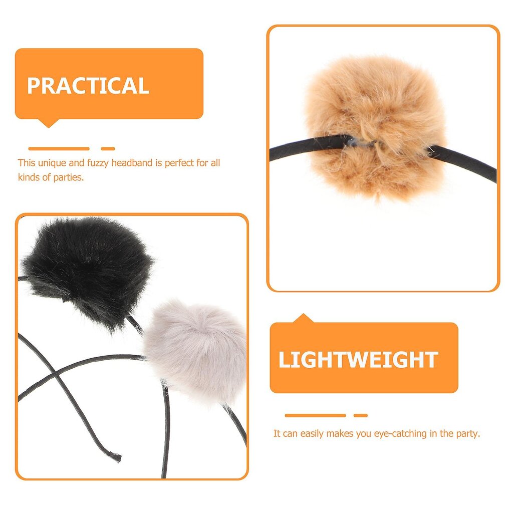 4 Kpl Fuzzy Pom Pom Ball Cat Korvapanta Ihana Pääpantapäähineiden Lisävaruste Lapsille Lapsille (Sekoitetut Tyylit) hinta ja tiedot | Hiustarvikkeet | hobbyhall.fi