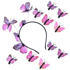 11 Kpl 3D Butterflies Päähine Hiusklipsisarja Asupäähineet Juhlapäänauha hinta ja tiedot | Hiustarvikkeet | hobbyhall.fi