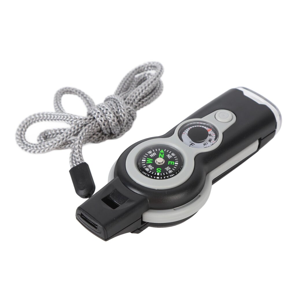 7 in 1 Emergency Survival Whistle LED Light -lämpömittari Kompassi monitoimipilli vaellukseen kiipeilyyn Harmaa valkoinen hinta ja tiedot | Vuorikiipeilyvarusteet | hobbyhall.fi