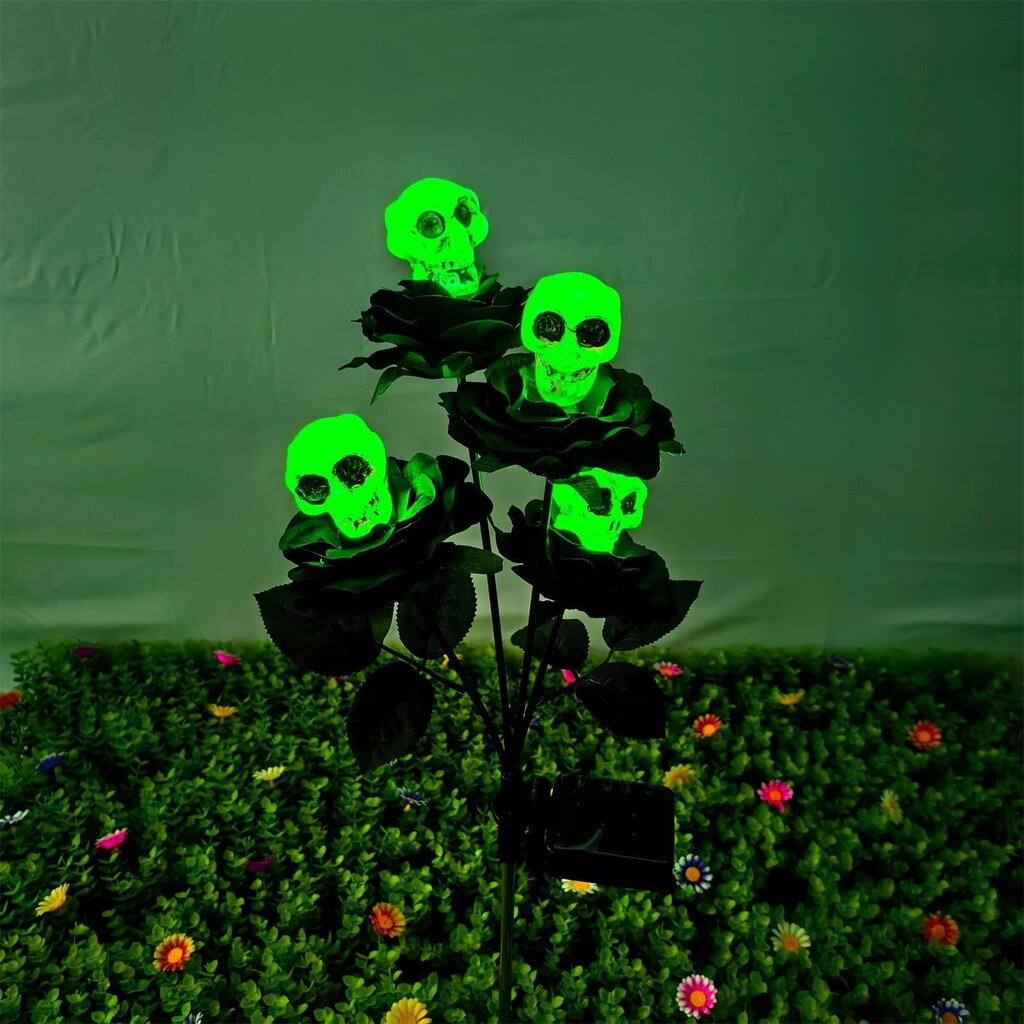 2 kpl Solar Halloween Lights | Green Rose Skull Cemetery -pylväsvalot | Spooky Skull Outdoor -pylväsvalot, Spooky Halloween -koristevalot puutarhoihin ja pihoihin hinta ja tiedot | Koristeet ja tarrat | hobbyhall.fi