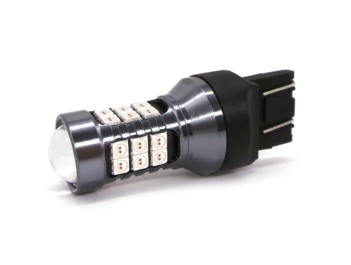 W21/5W LED-lamppu 7443 12V Canbus, 1400lm punainen, 1 kpl. hinta ja tiedot | Polttimot | hobbyhall.fi