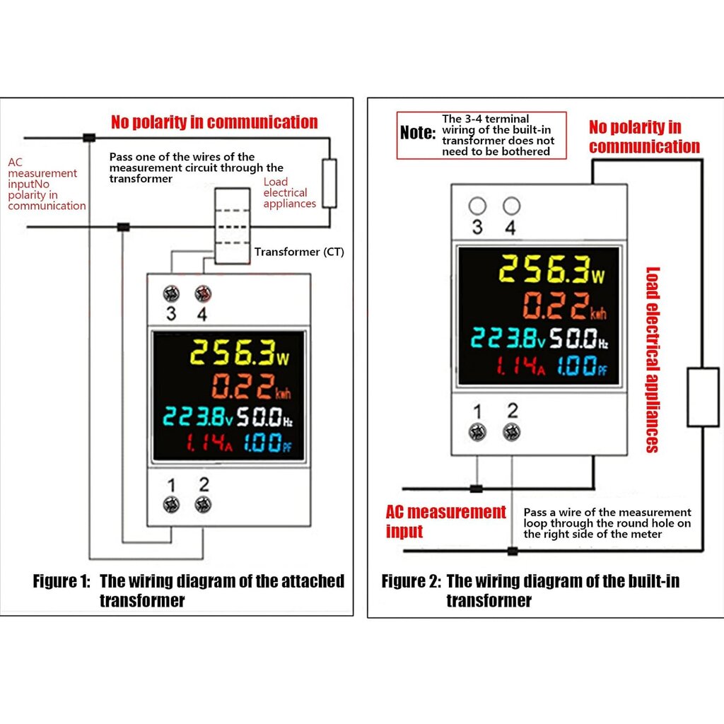 Yksivaiheinen energiamittari Digitaalinen sähkömittari AC 40-300V 100A 1-vaihe sähkömittari wattimittari DIN-kisko Wattimittari KWh volttimittari ampeerimittari hinta ja tiedot | Koteloiden lisätarvikkeet | hobbyhall.fi