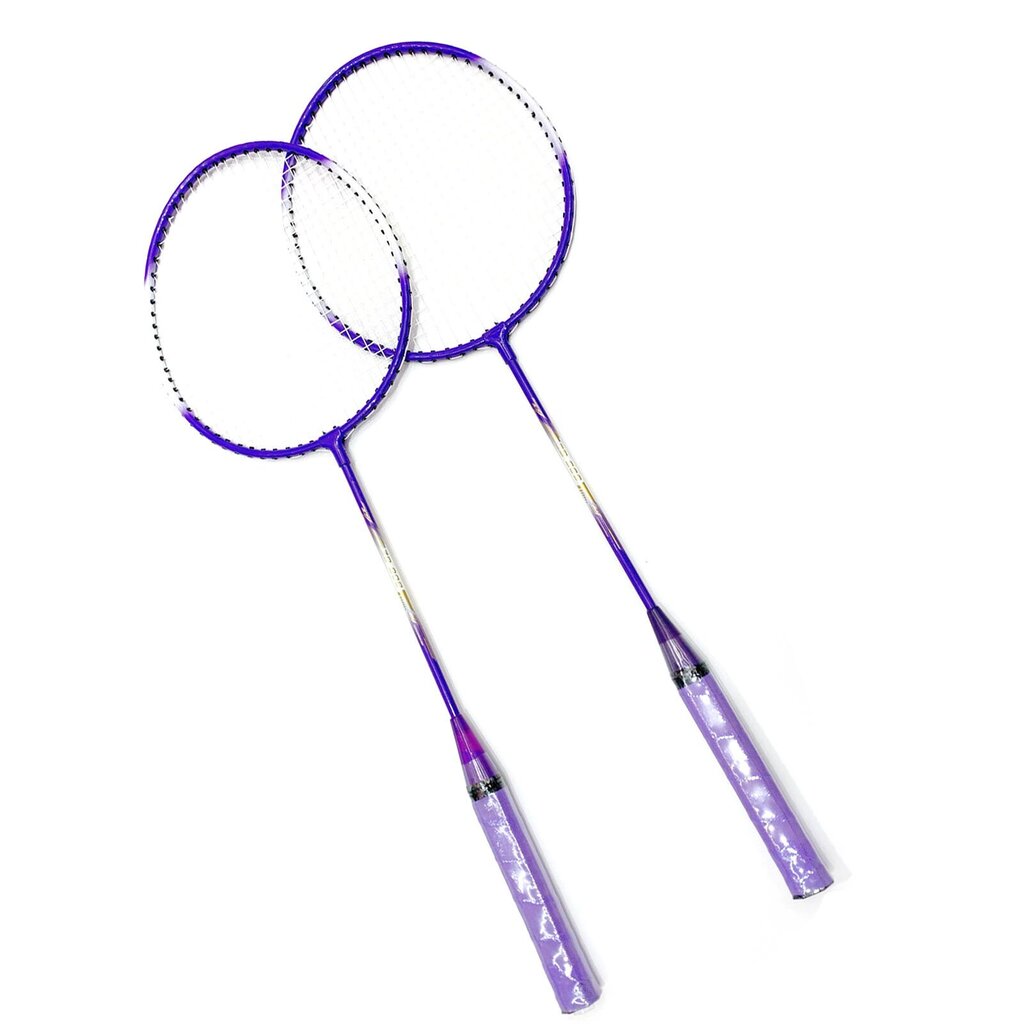 Sulkapallomaila, 2 pelaajaa, erittäin kevyt halkaistu rautametalliseos sulkapallomailasarja aloittelijoille, violetti hinta ja tiedot | Tennisvälineet | hobbyhall.fi