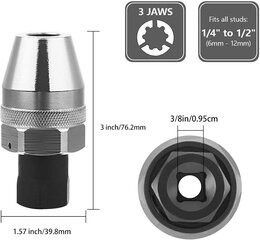 Rikkoutuneen pultin ulosvetäjä 3/8 tuuman yleiskäyttöinen rikkoutuneen metalliseosteräspultin ulosvetäjä 1/4 tuuman - 1/2 tuuman pyöristetyille nastaille hinta ja tiedot | Koteloiden lisätarvikkeet | hobbyhall.fi