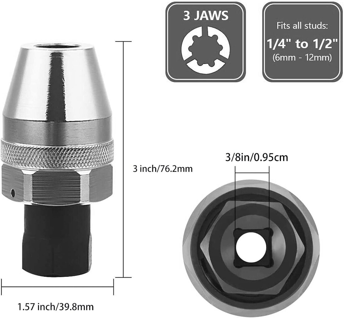 Rikkoutuneen pultin ulosvetäjä 3/8 tuuman yleiskäyttöinen rikkoutuneen metalliseosteräspultin ulosvetäjä 1/4 tuuman - 1/2 tuuman pyöristetyille nastaille hinta ja tiedot | Koteloiden lisätarvikkeet | hobbyhall.fi