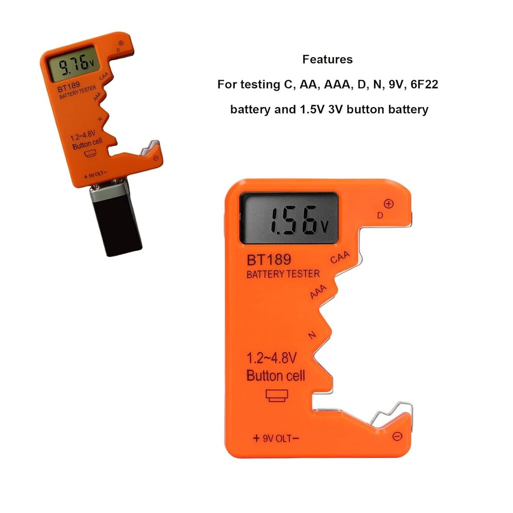 LCD-näytön paristotesteri, digitaalisen näytön akkutesteri AA AAA 6F22 9V 1.5V (musta) hinta ja tiedot | Koteloiden lisätarvikkeet | hobbyhall.fi