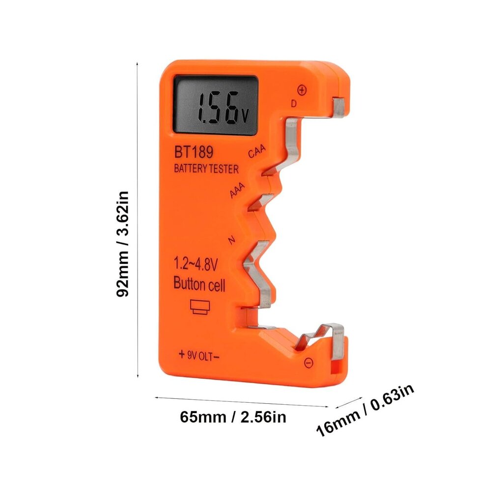 LCD-näytön paristotesteri, digitaalisen näytön akkutesteri AA AAA 6F22 9V 1.5V (musta) hinta ja tiedot | Koteloiden lisätarvikkeet | hobbyhall.fi