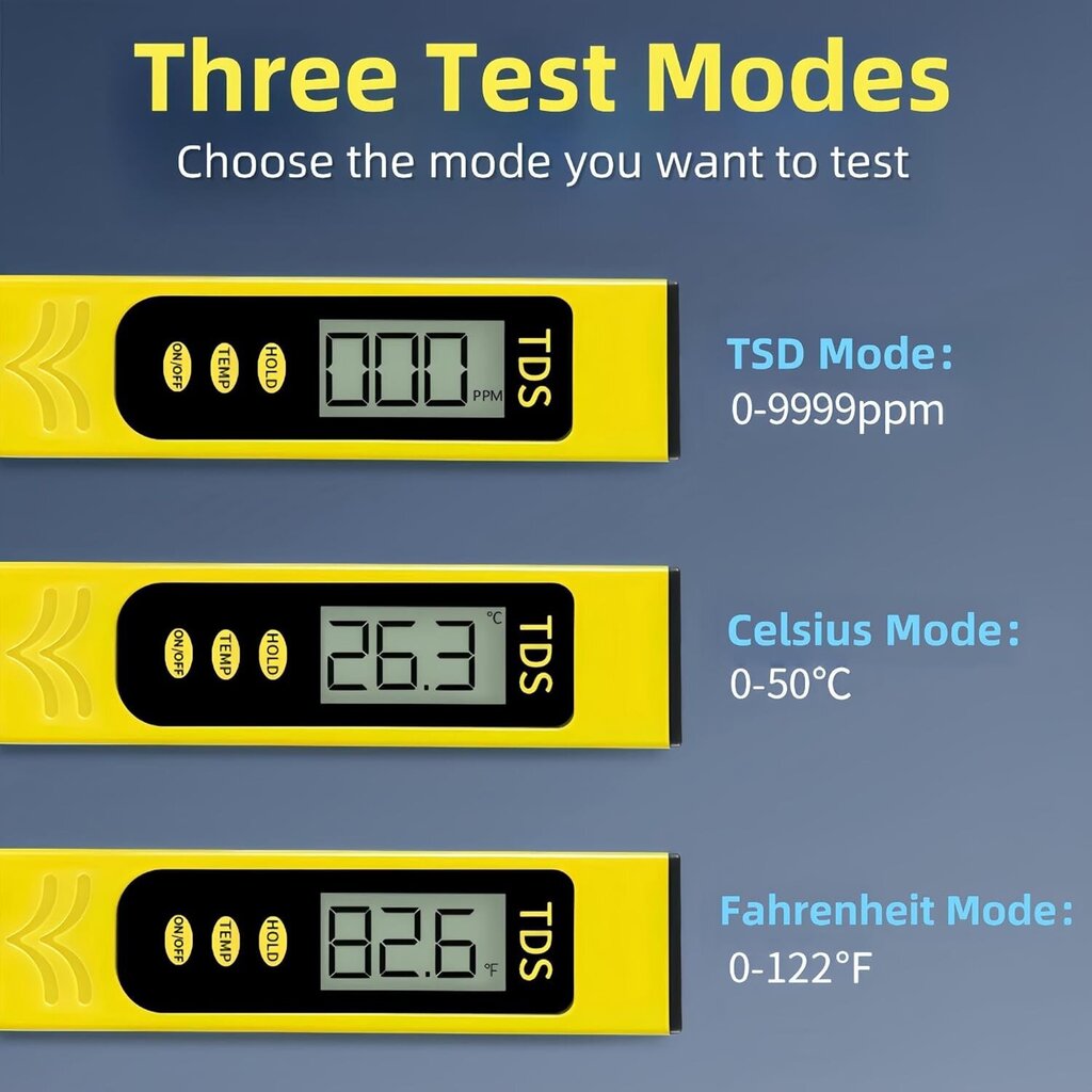 Vedenlaadun testeri TDS PH -lämpötilamittari Erittäin tarkka taustavalaistu näyttö PH-mittari Vedenlaatutesteri uima-altaalle hinta ja tiedot | Koteloiden lisätarvikkeet | hobbyhall.fi