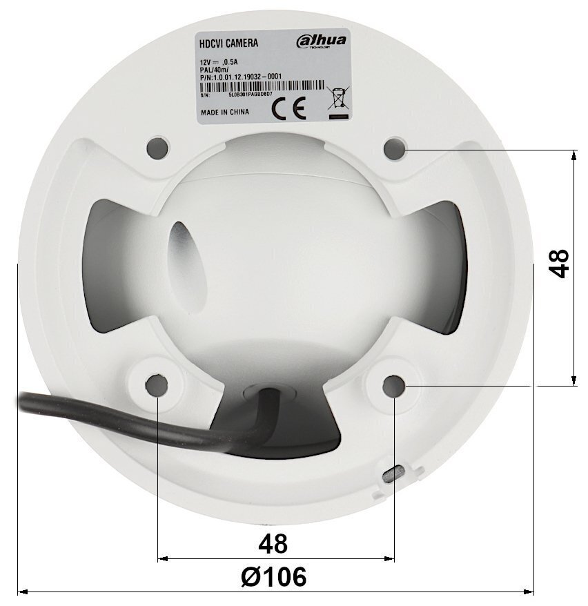 Kamera CVBS Dahua HAC-HDW1809T-A-LED-0280B hinta ja tiedot | Valvontakamerat | hobbyhall.fi