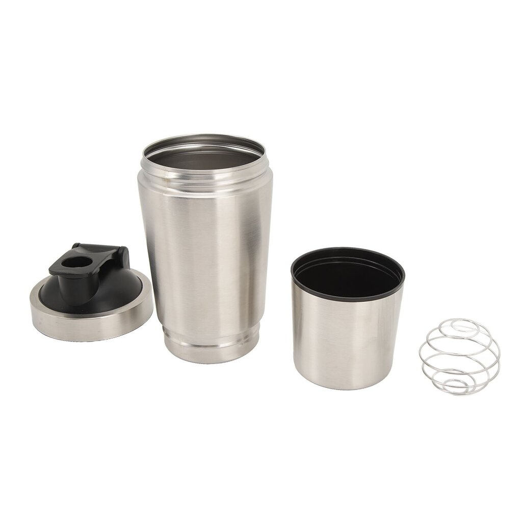 Shaker Bottle Ruostumattomasta teräksestä Proteiini Shaker Vaaka Kannettava Shaker Cup Wire Vispilä Protein Mix Pre Workout Hopea 600 ml hinta ja tiedot | Retkiastiat | hobbyhall.fi