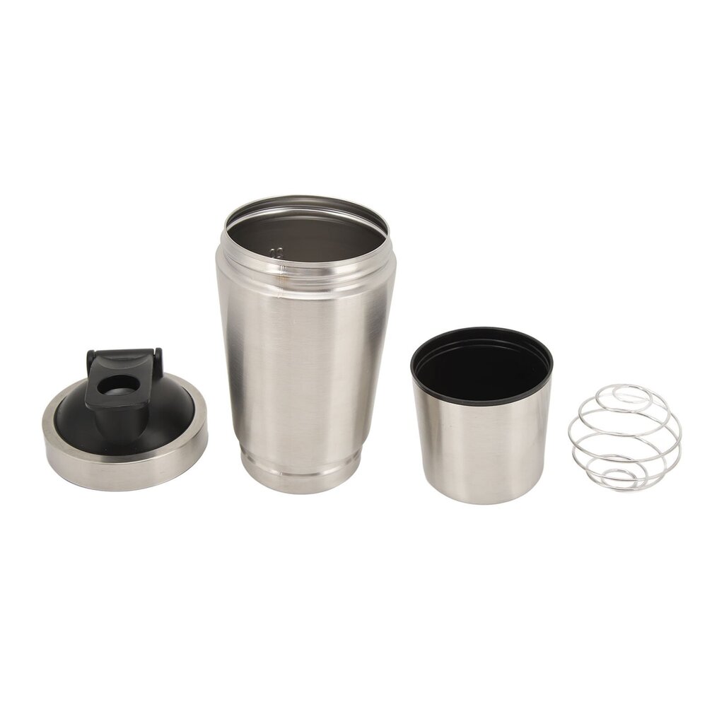 Shaker Bottle Ruostumattomasta teräksestä Proteiini Shaker Vaaka Kannettava Shaker Cup Wire Vispilä Protein Mix Pre Workout Hopea 600 ml hinta ja tiedot | Retkiastiat | hobbyhall.fi