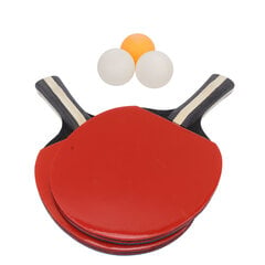 Pingpong Melapallosetti 2 kpl Pöytätennismailat 3 kpl Pallot Puu Kumi Pehmeä Sienimaila harjoitusharjoitteluun Musta hinta ja tiedot | Pingismailat | hobbyhall.fi