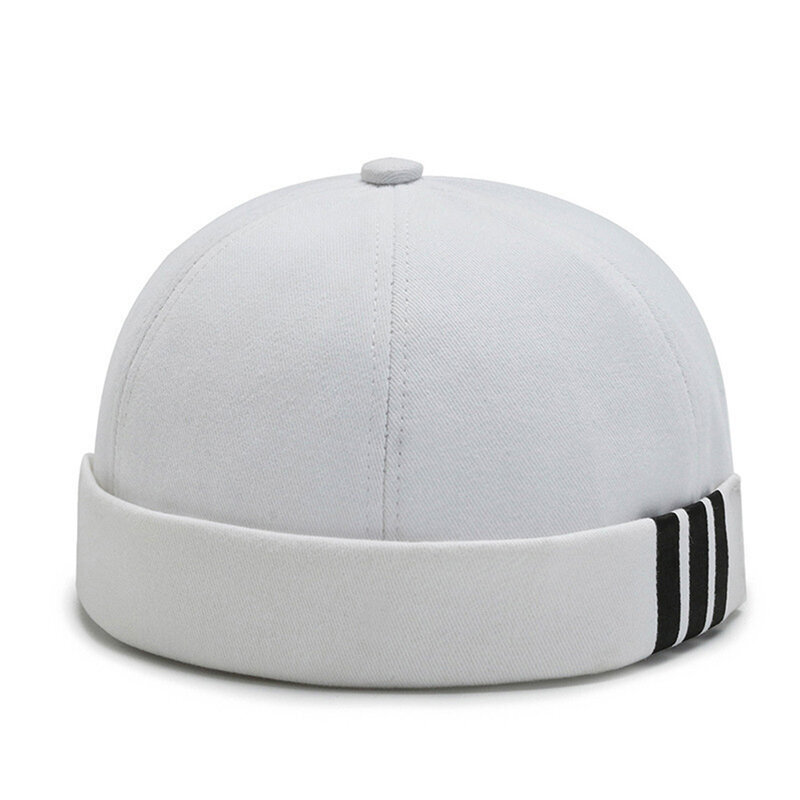 (One Size-Stripe White)Reunuksettomat hatut Muotihain muotoinen kirjainkirjonta miesten naisten puuvillapipoille Street Wear Meloni Caps Skullies Y2K Pipo hinta ja tiedot | Naisten päähineet | hobbyhall.fi