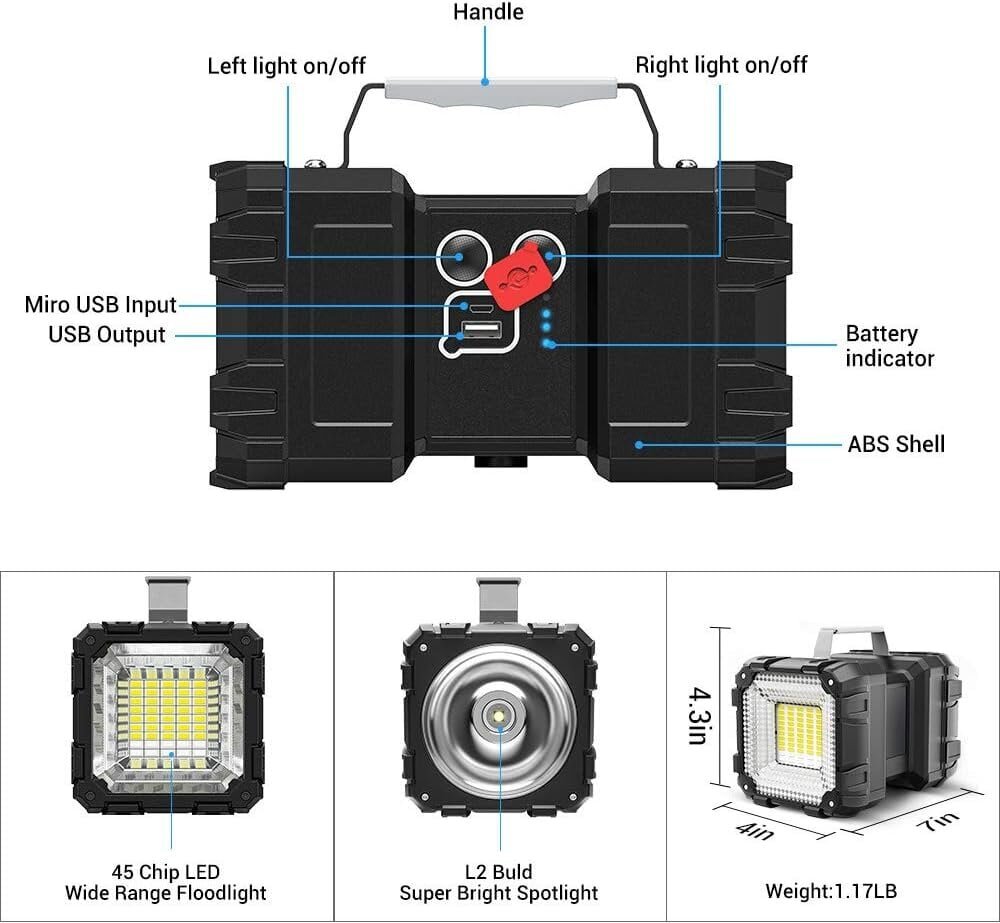 Erittäin tehokas LED-taskulamppu, kannettava kohdevalo, jossa 3 + 4 LED-valotilaa hinta ja tiedot | Kävelytuolit | hobbyhall.fi