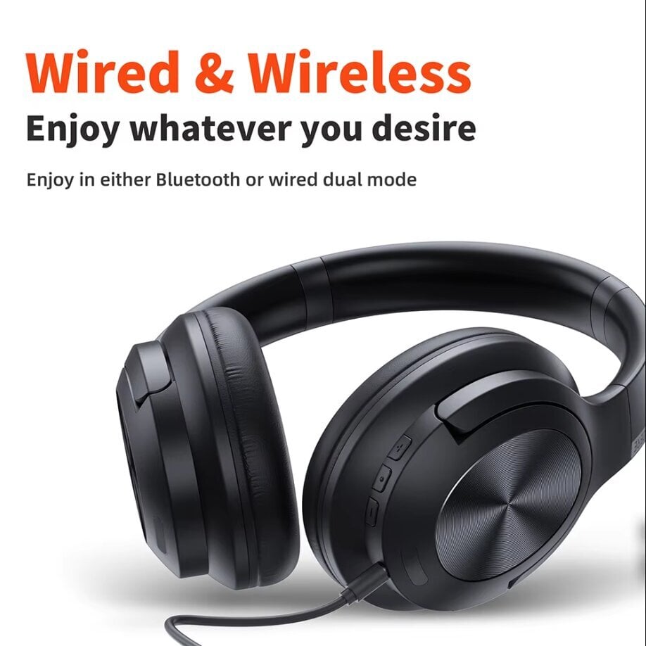 Langattomat kuulokkeet QERE E80 Kuulokkeet bluetooth 5.3 ANC Melunpoisto Hi-Res Audio Over the Ear Headset 70H 40mm Driver2.4G hinta ja tiedot | Kuulokkeet | hobbyhall.fi