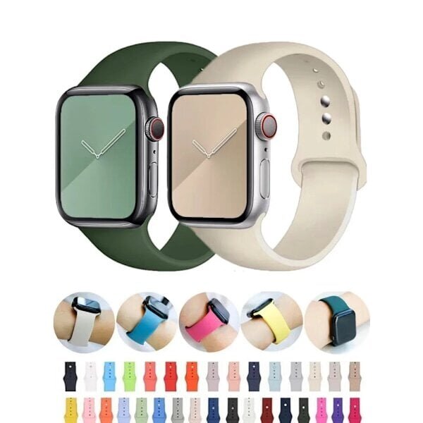 Silikoninen ranneke Apple Watchille, 45 mm, 44 mm, 42 mm, 49 mm, 41 mm, 40 mm, 38 mm, iWatch Series 8, 7, 9, SE, 4, 3, 5, Ultra, 6, Pink Pink 42 44... hinta ja tiedot | Kampaamotuotteet | hobbyhall.fi