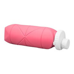 600 ml kokoontaitettava vesipullo elintarvikelaatuinen silikoni, vuototiivis, kevyt matkavesipullo kuntosalille Camping Sports Pink hinta ja tiedot | Retkiastiat | hobbyhall.fi