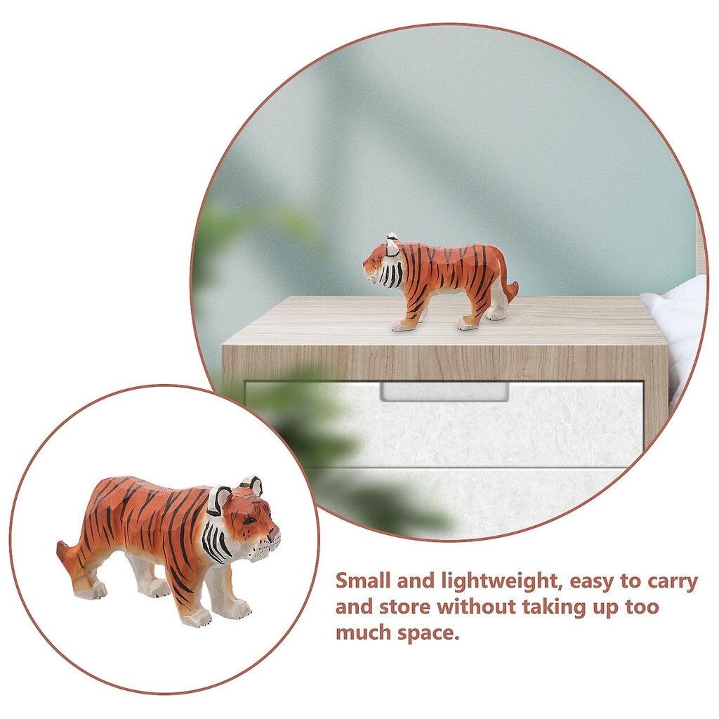 Veistetty Tiger Desktop Decor Luonnollinen Puinen Tiikeri Puinen Tiikerikäsityöhahmo hinta ja tiedot | Säilytyslaatikot ja -korit | hobbyhall.fi