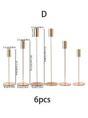 6 kpl joulun syntymäpäivä hääkoristelu kultainen metallikynttilänjalka, Pohjois-Eurooppa moderni luksus monipitkät sauvat pitkät kynttelikkö-kulta hinta ja tiedot | Jouluvalot | hobbyhall.fi