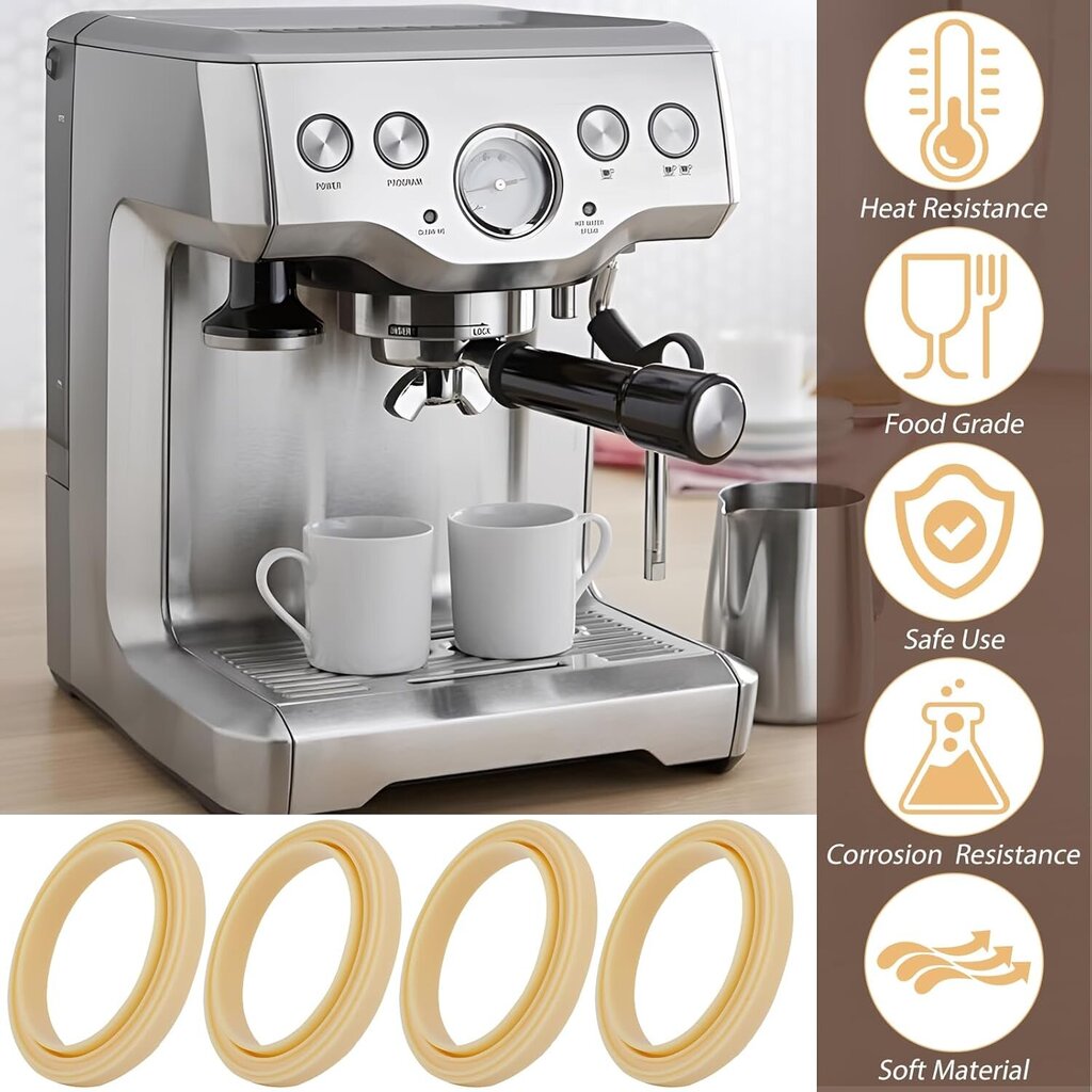 4 kpl kahvinkeittimen tiivisterengas Sagelle Barista Express BES875UK SES875BKS SES875 SES875BTR2GUK1 54MM hinta ja tiedot | Kotitaloustarvikkeet | hobbyhall.fi